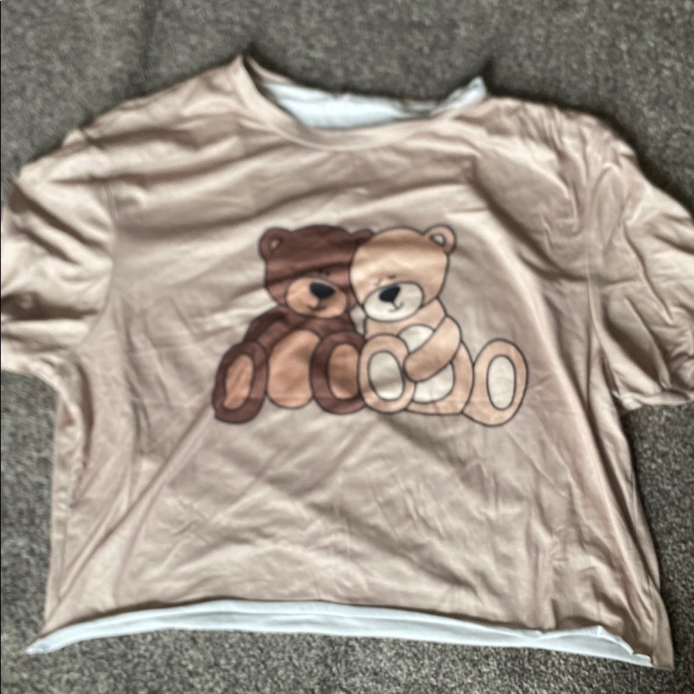 Kids' Tan Teddy Bear Graphic T-Shirt